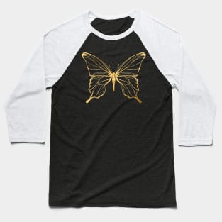 Gold Butterfly Baseball T-Shirt